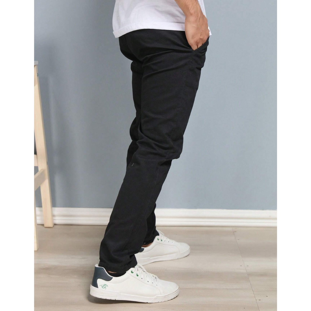Kit 4 Calça Reta Masculina em Sarja + Brinde carteira minimalista