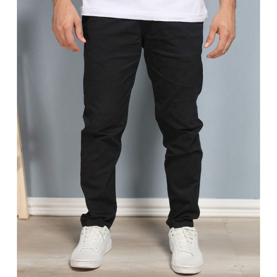 Kit 4 Calça Reta Masculina em Sarja + Brinde carteira minimalista
