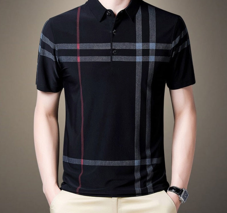 Camisa Masculina Polo com Listras