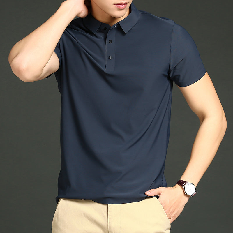 Camisa Polo Elegance / Tecido Elástico em Seda Gelo