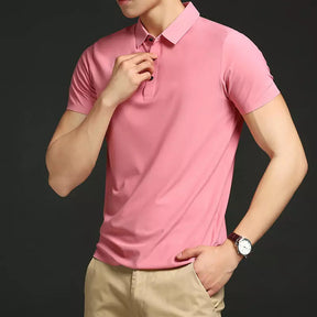 Camisa Polo Elegance / Tecido Elástico em Seda Gelo