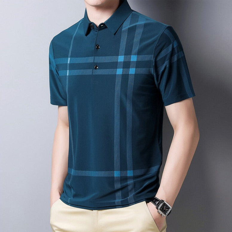 Camisa Masculina Polo com Listras