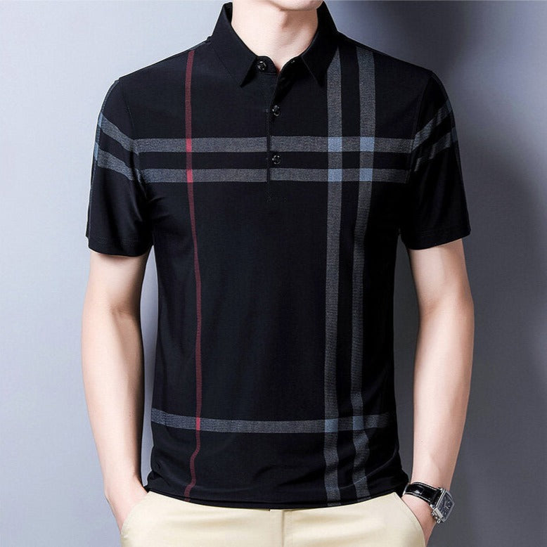 Camisa Masculina Polo com Listras